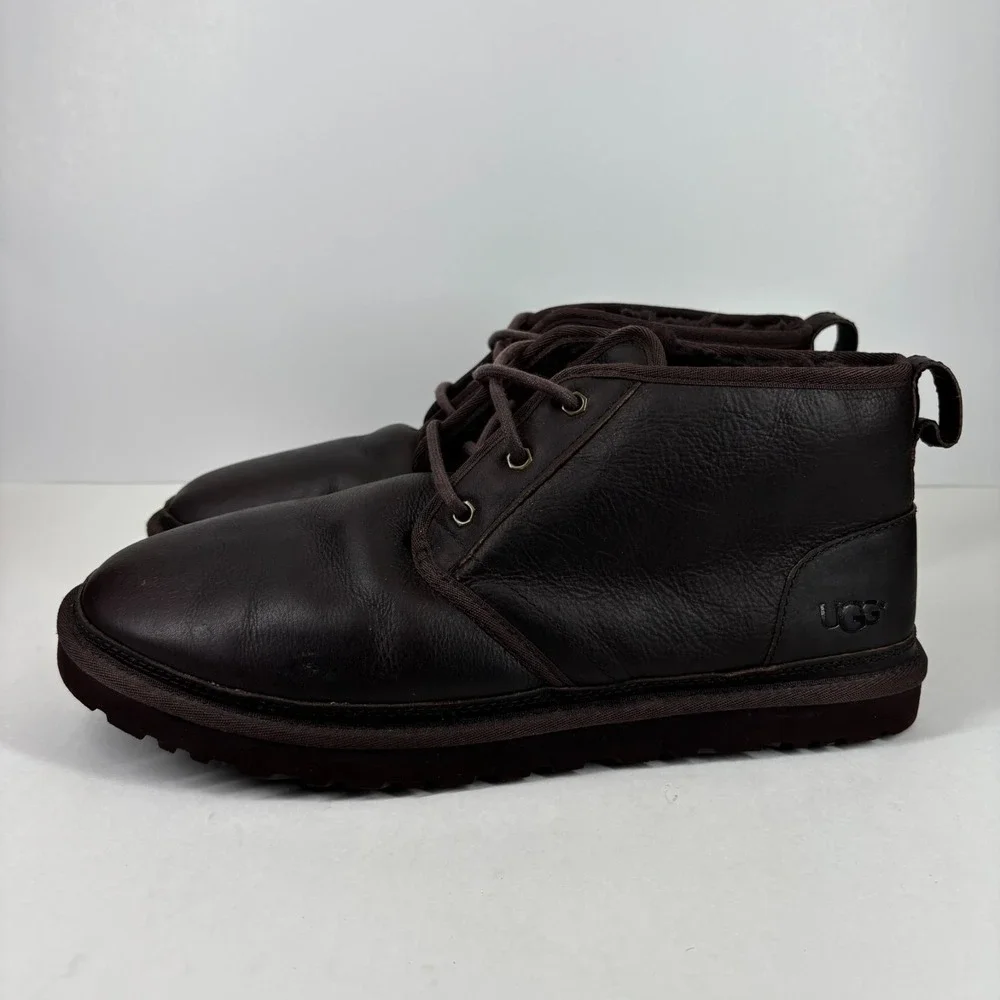 UGG Neumel Men's US‎ 13 China Tea Leather Wool Lined Casual Chukka Boot 1008908